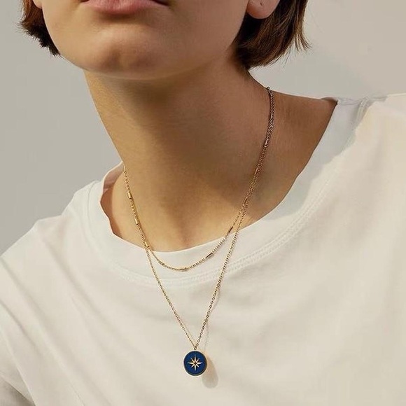 CLOSING SALE!18K Gold Plated Stella Blue Necklace - Picture 6 of 6